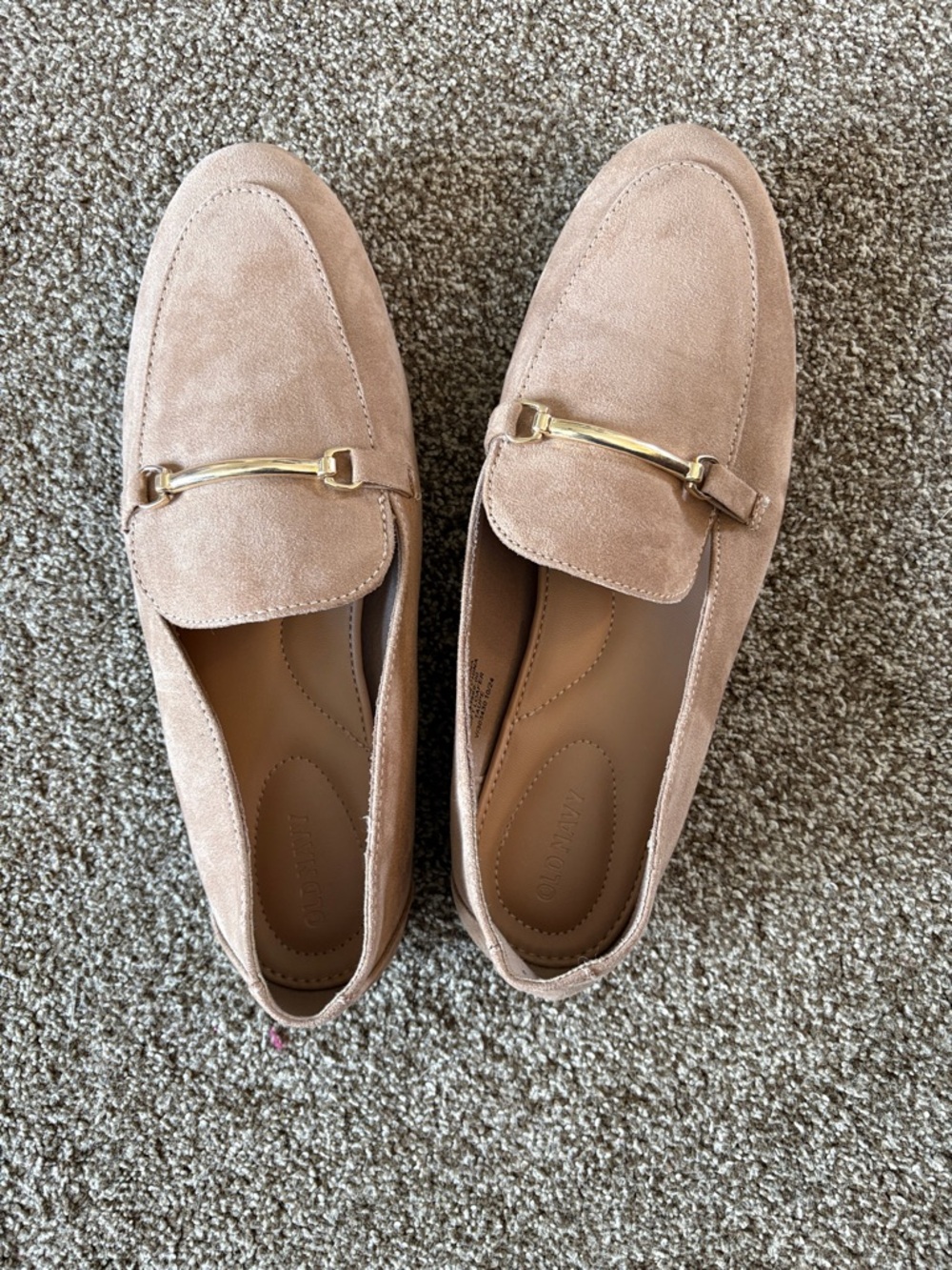 Women Suede Bit Loafers in Tan
